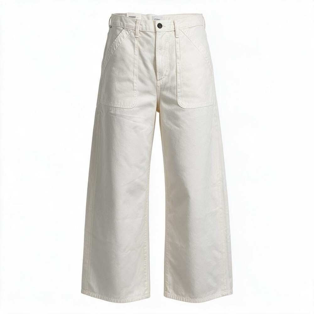 NWT Citizens of Humanity Ayla Cargo Pants Women 32 Pashmina Cream Wide Leg #1990